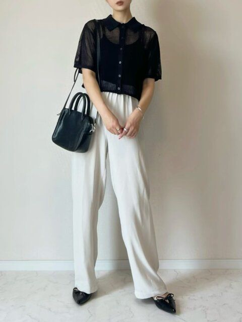 メッシュトップスのコーデ2