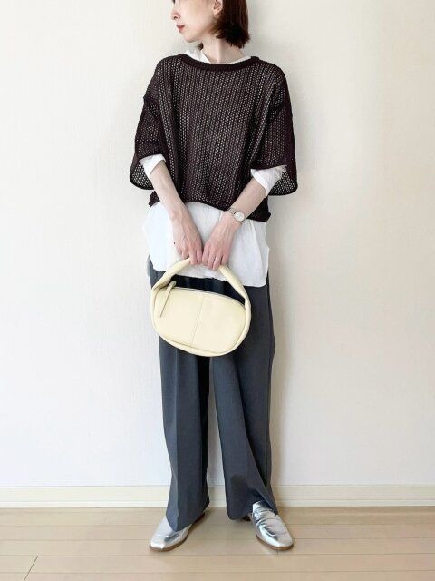 メッシュトップスのコーデ4
