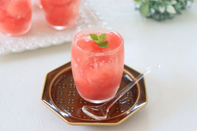 スイカのシュワシュワゼリーの完成