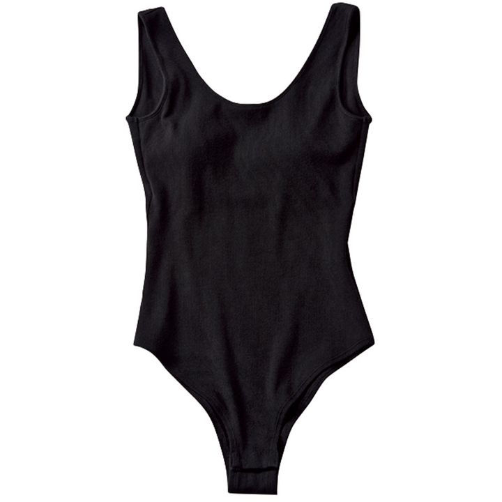 ネイヴの背中があいたタンクボディースーツ