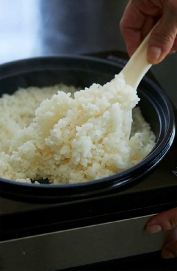 ホットプレートで炊いたごはん