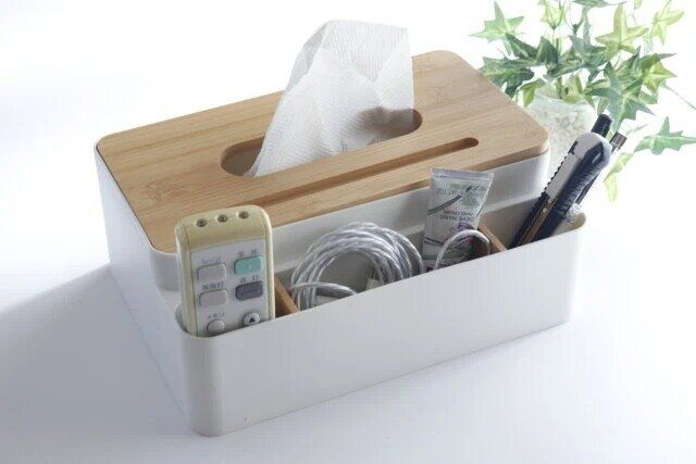 ダイソー バンブーマルチティッシュボックス 小物収納