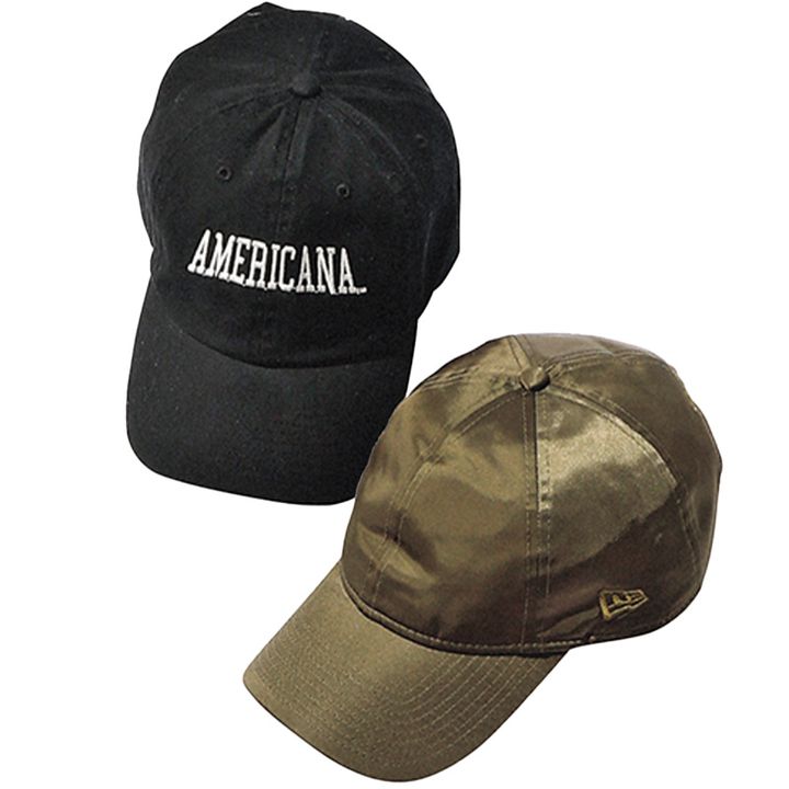 アメリカーナのロゴキャップとニューエラのスタイリング別注キャップ