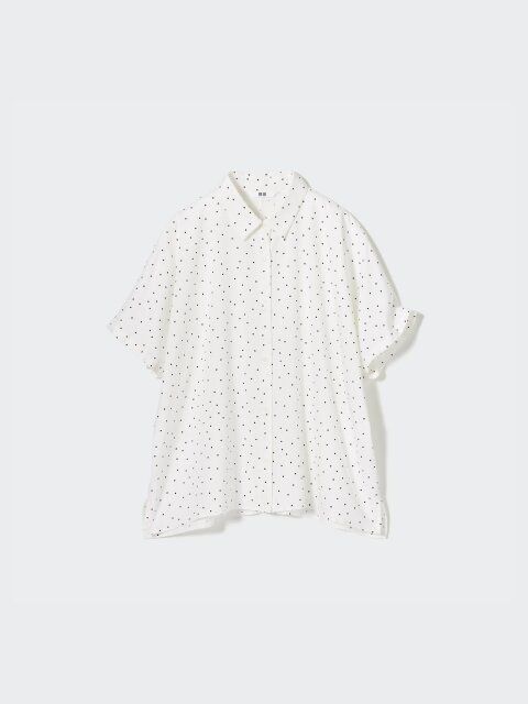 2024夏ユニクロレディースレーヨンプリントブラウス