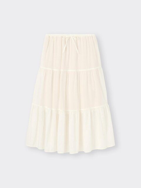 2024夏GUレディースティアードロングスカート