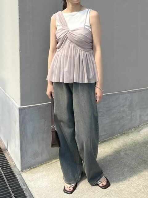 ワイドデニムのコーデ1