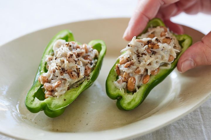 爽やかな食べ心地の“しらす納豆ピーマンのせ”