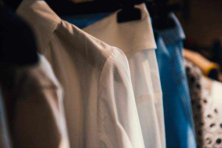 Women clothes on racks in a boutique store