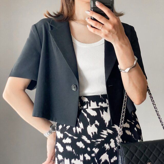 GUハーフスリーブクロップドジャケット