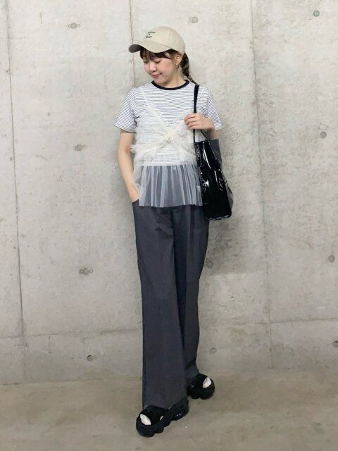 ボーダートップスのコーデ4