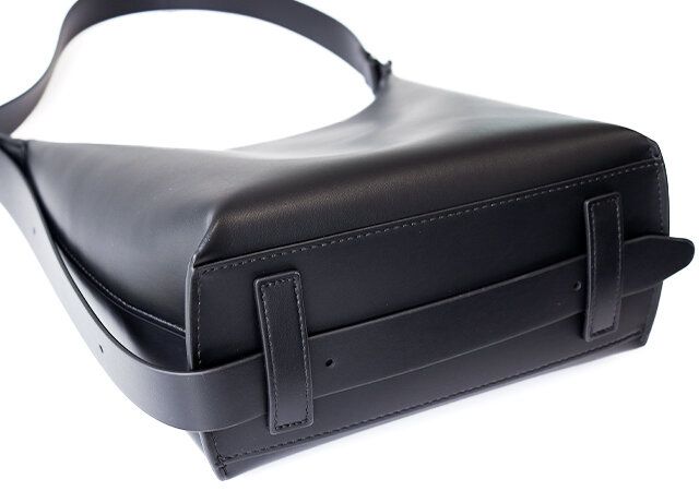 2024ユニクロレザータッチスクエアショルダーバッグレビュー底面