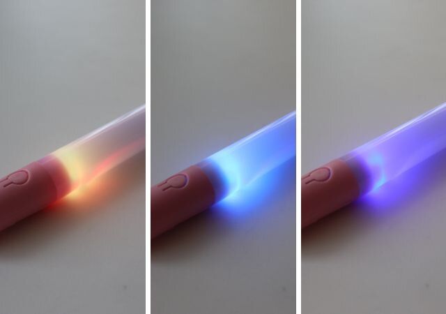 セリア LEDライトスティックミニ パステルグリップ カラフル点滅