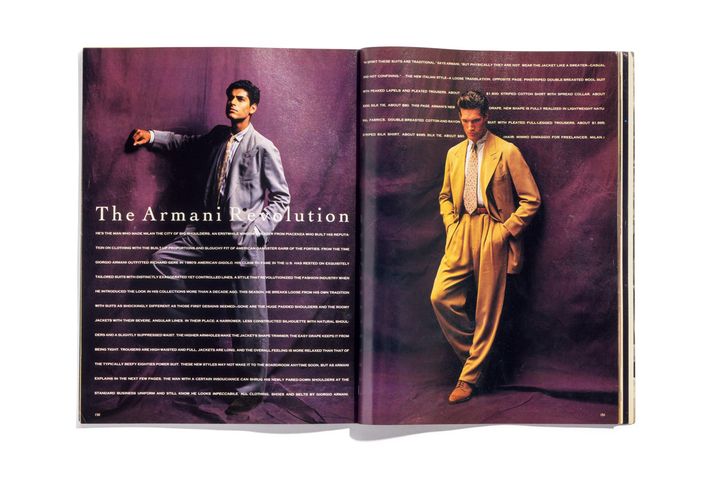 雑誌『GQ』1990年1月号のファッションーページ