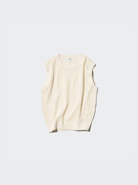 ユニクロ メッシュクルーネックショートセーター