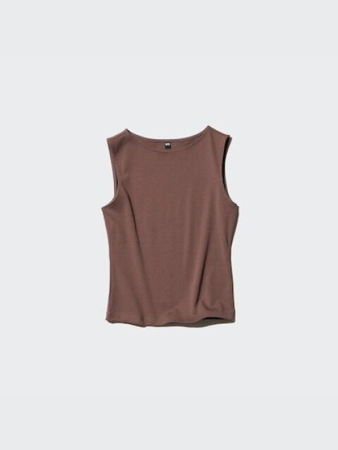 ユニクロ ボートネックノースリーブT