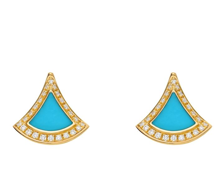 「ディーヴァ ドリーム」ピアス（YG×ターコイズ×ダイヤモンド）￥517,000