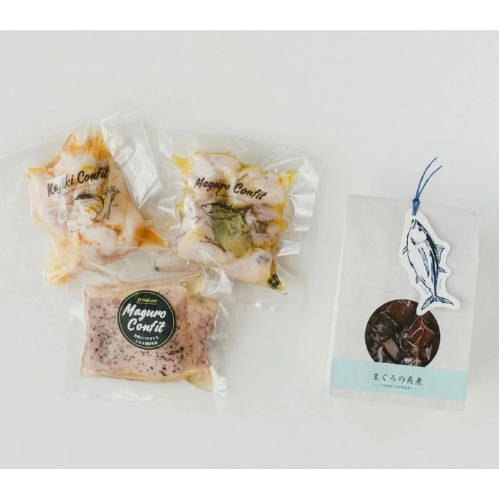 ごちそうコンフィミニ3種と角煮のギフトセットの中身