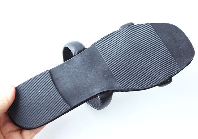 キャンドゥ ベルトパフサンダルブラック 本底