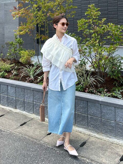 フリルビスチェ コーディネート 夏