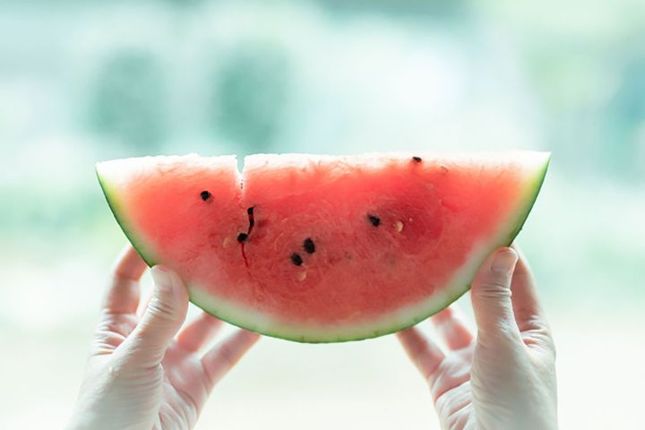 ▲赤い果肉にリコピンとカロテンが豊富に含まれています