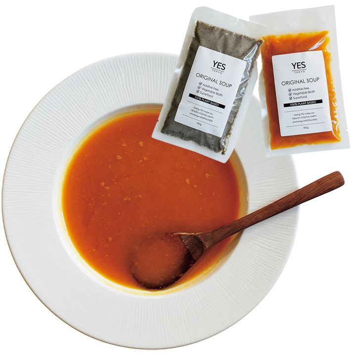 YES TOKYOのパンプキン＆ミソスープとマッシュルームスープの写真