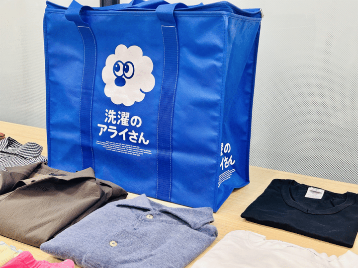 洗濯のアライさん 洗濯バッグと洗濯物