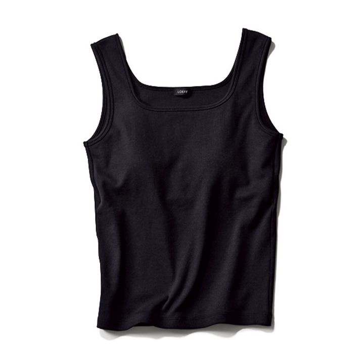 ロエフの黒のスクエアタンク