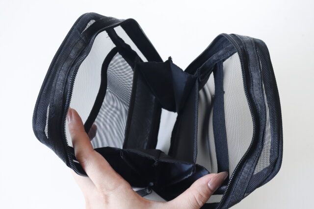 ダイソー メッシュ縦長ポーチ 構造