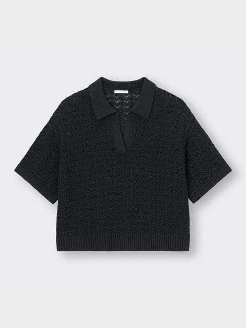 GUの透かし編みスキッパーポロセーター