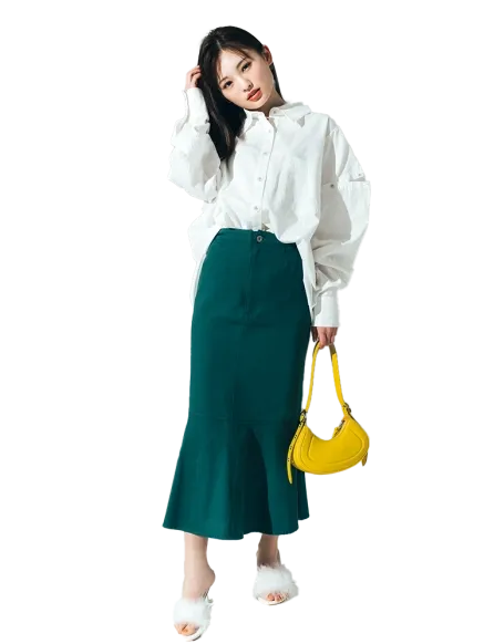 白シャツコーデ