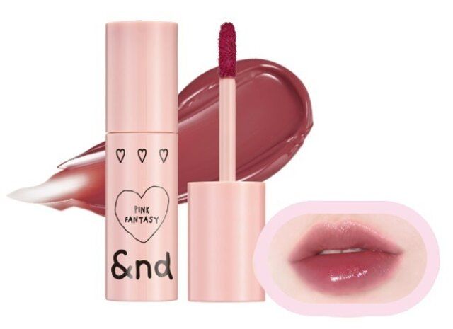 ローソンのくすみピンクのアンドバイロムアンド グラッシーボムティント INAP01チェリーピー