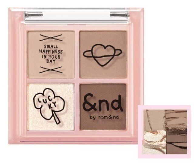 ローソンのミルクティーカラーのアンドバイロムアンド メロウアイパレット INAP02ブラウンスクエア