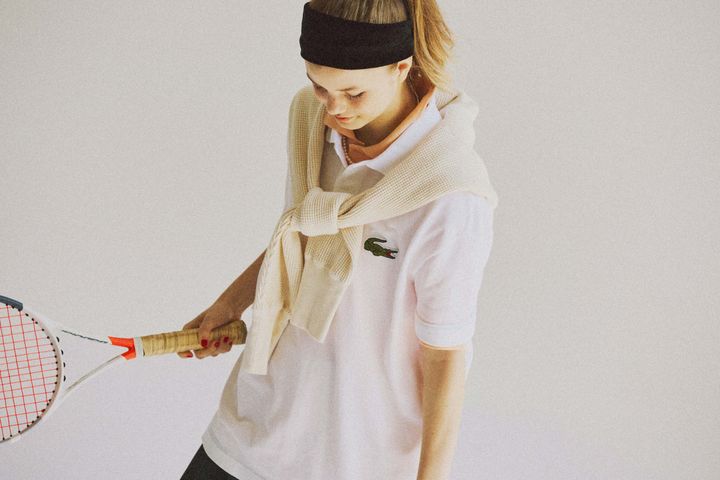 テニススタイルは、ポロシャツをレイヤードしてこなれ感アップ！【オリンピアンを夢見て。】