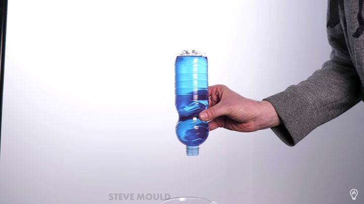 急に逆さにすると、水が出にくくなる