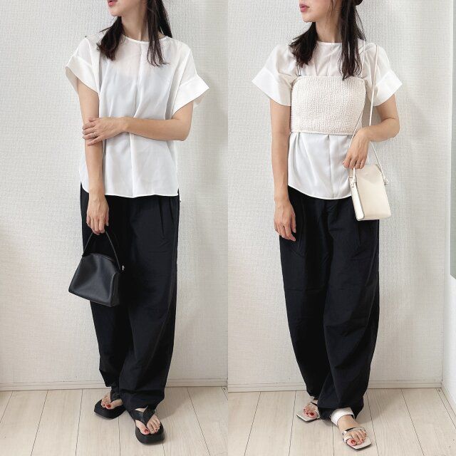 GUテックタックコクーンパンツとビスチェの正解コーデ