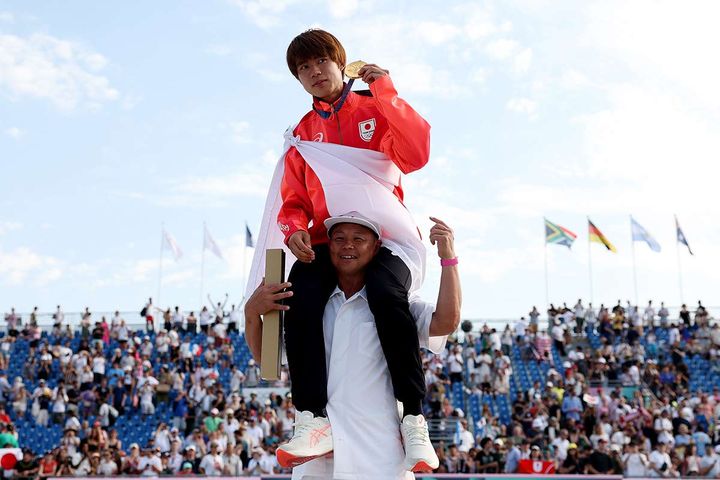 スケートボードの男子ストリートで2大会連続金メダルを獲得した堀米雄斗（C）Getty Images