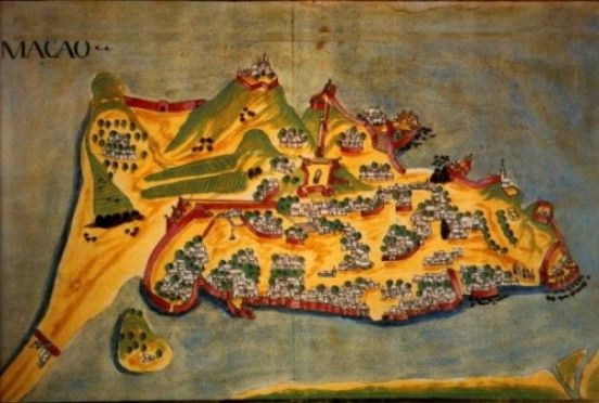 1639年のマカオの地図、ここに多くに日本人奴隷が送られてきた