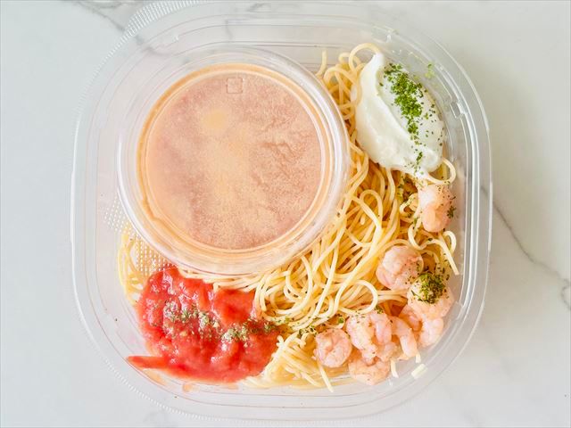 セブン-イレブン 冷製パスタ夏の海老トマトクリーム 