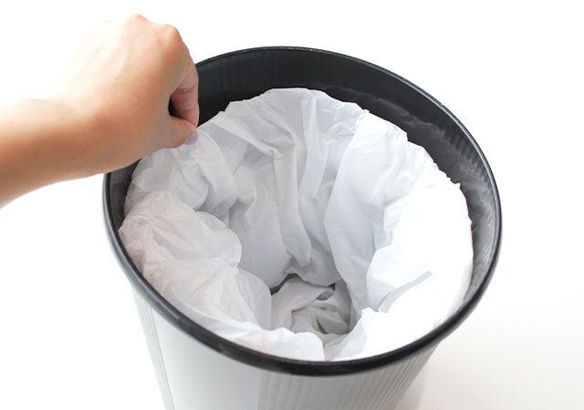 キャンドゥ はみ出るゴミ袋を見えないようにするバンド 実用例