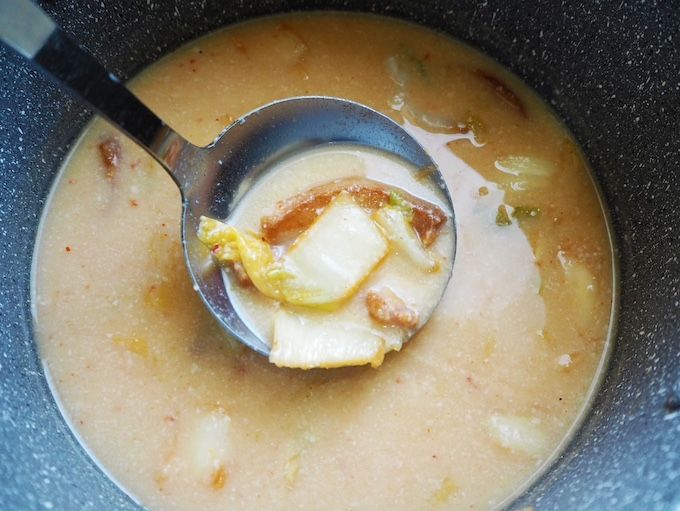 キムチを入れる