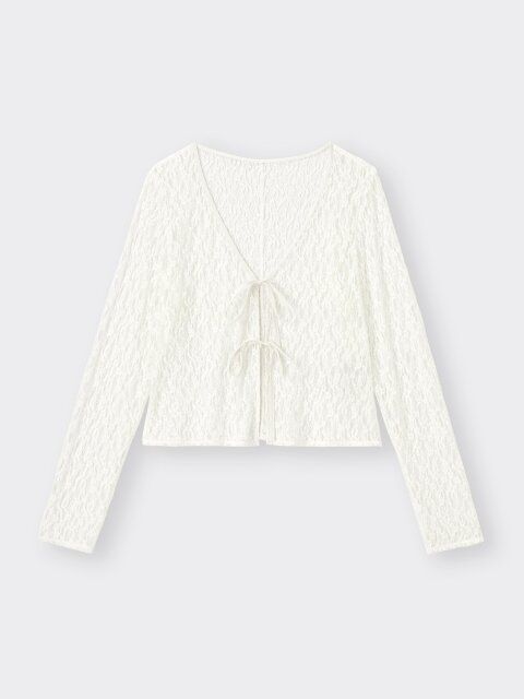 GUのレースリボンカーディガン