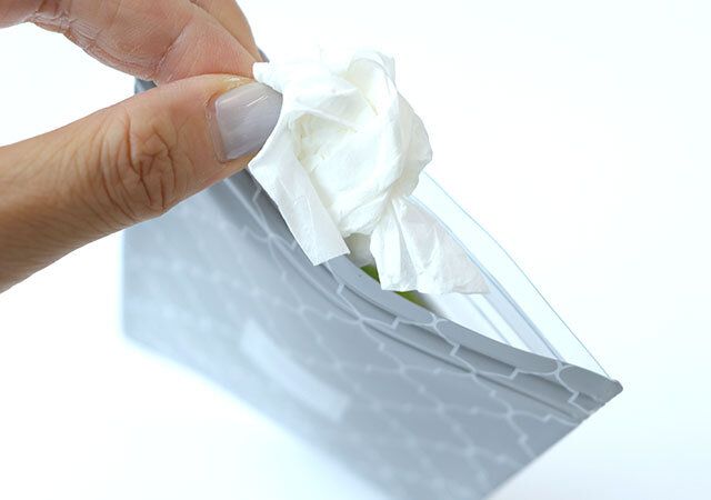 キャンドゥ ごみ入れ付きポケットティッシュケース ごみ捨て