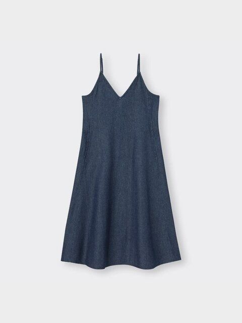 GUのライトデニムフレアキャミソールワンピース