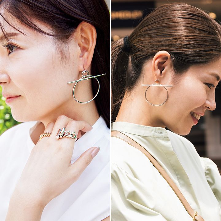 エルメス】の「フープピアス」が人気再燃！今年はどう着ける