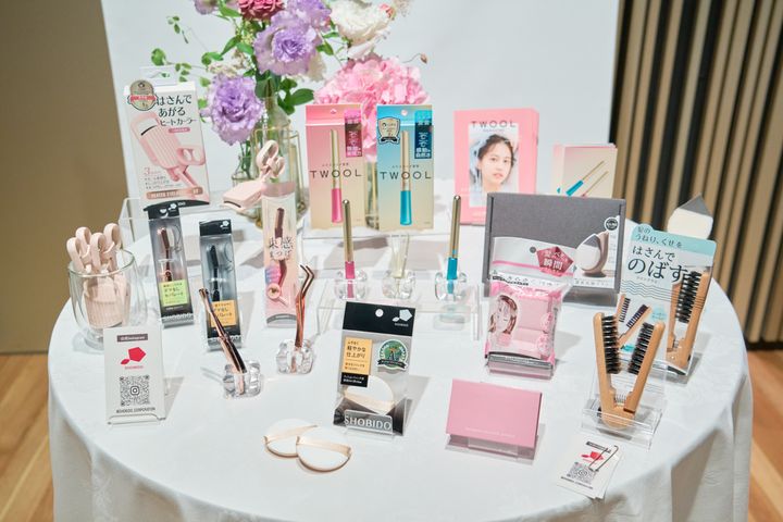 PR TIMES社主催「第3回合同タッチアップ会」の「粧美堂」ブースの様子