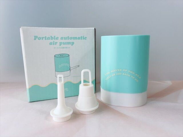 3COINS ポータブル自動空気入れ ノズル 小 中