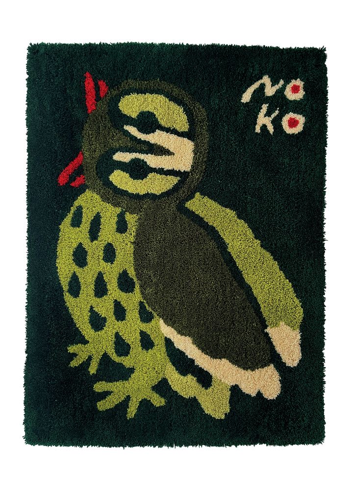 製品化されたラグ。ブランドからのオファーをきっかけに、Tシャツや小物アイテムの商品化も行う。「お金を払って自分のデザインのものを家に飾りたい、服を着たいって思ってくれる人がいるのは本当にうれしい」。