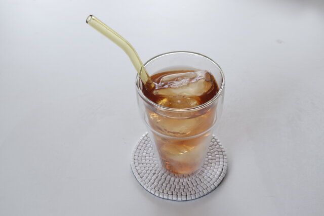 ダイソー ガラスストロー（2本、ブラシ付） デザイン