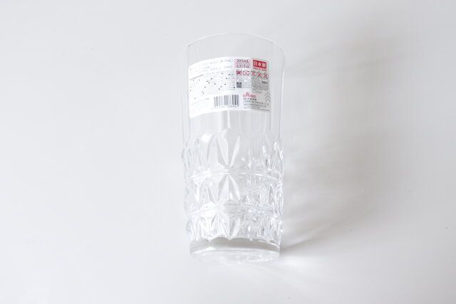 ダイソー 懐かしのソーダグラス（ジオメトリー、約205ml） パッケージ