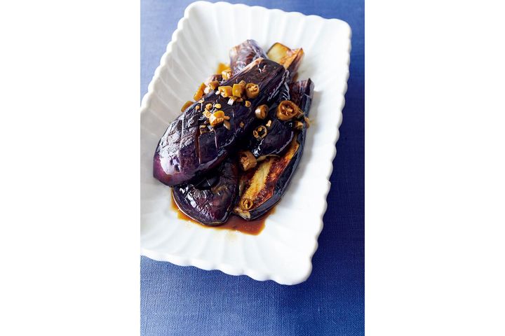 焼きなすの青唐辛子醤油がけ